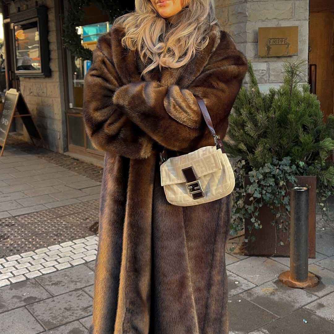 Fendi Baguette Brown Tweed