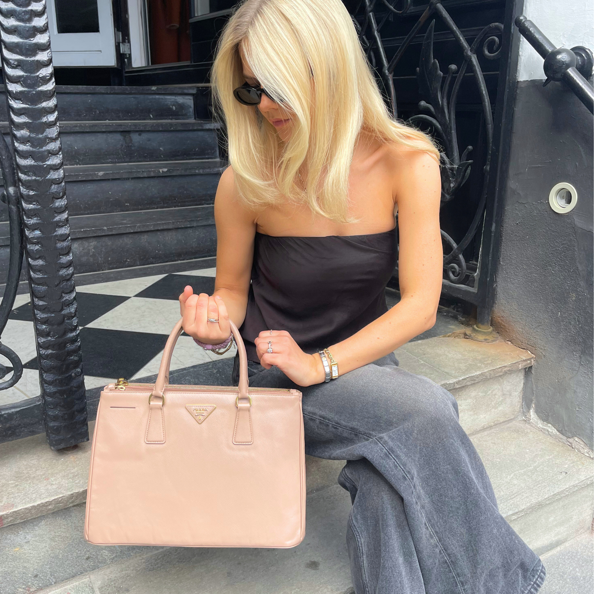 Prada Large Galleria Black Leather