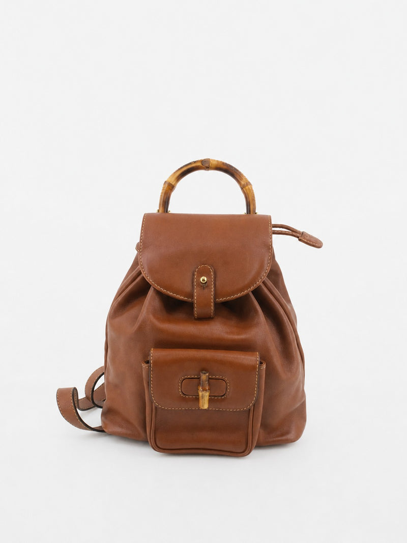 Gucci Backpack Brown Leather