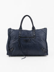 Balenciaga Weekender Blue Leather