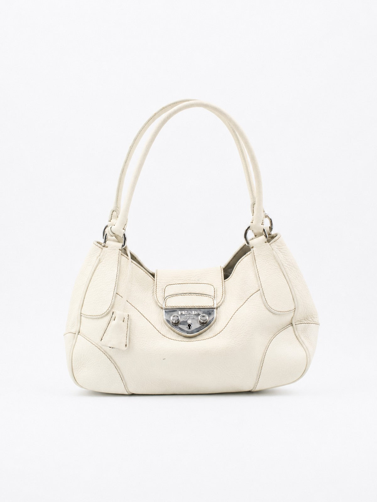 Prada Shoulder Bag White Leather