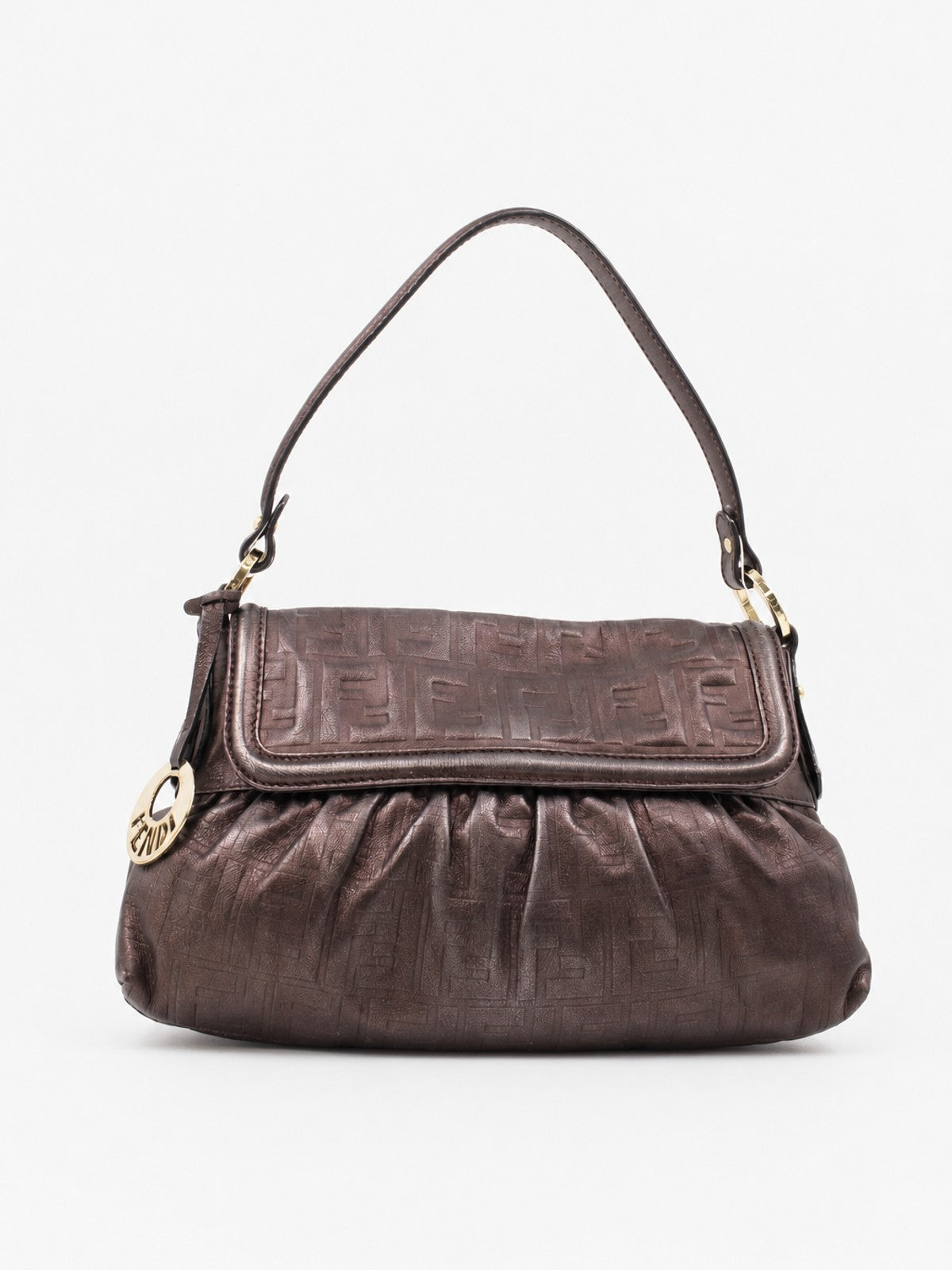 Fendi Chef Flap Brown Leather