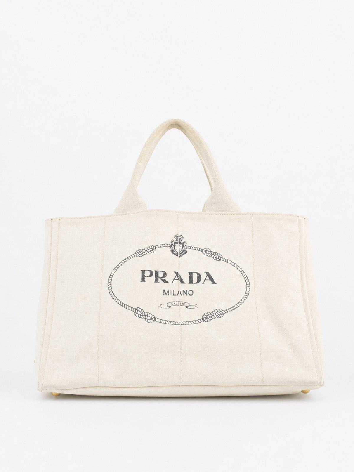 Prada Large Canapa Cream Canvas