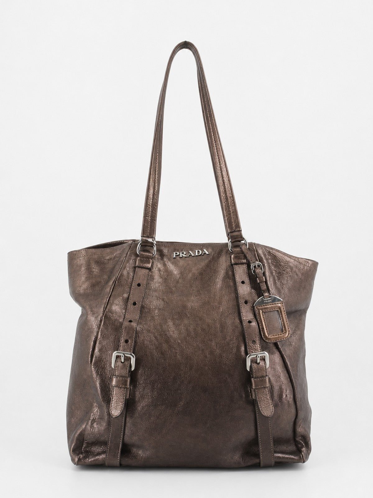 Prada Shoulder Bag Brown Leather