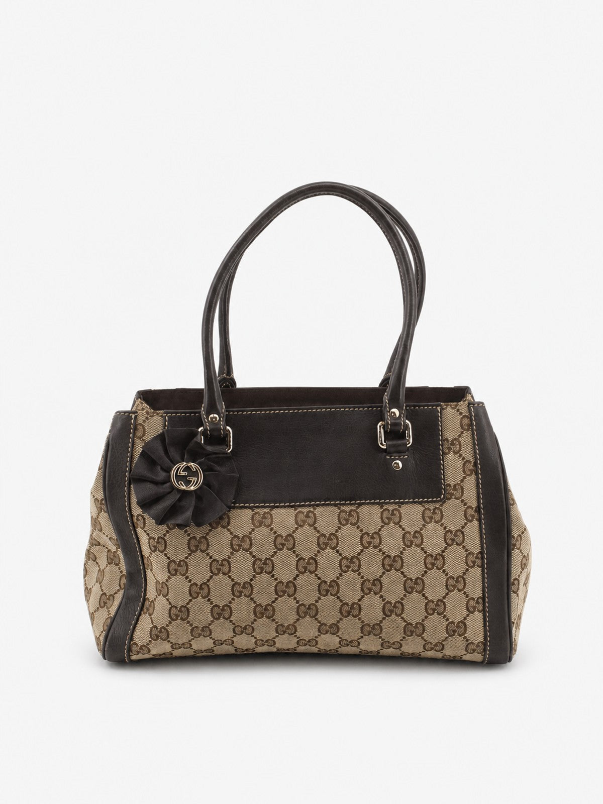 Gucci Hand Bag Brown Canvas